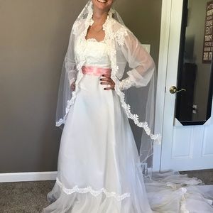 Vintage (1982) Unique, Multi-piece Wedding Dress